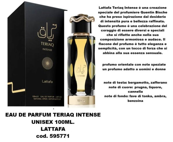 eau de parfum teriaq intense Lattafa