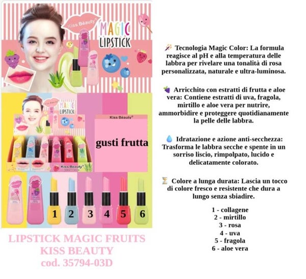 lipstick magic fruits Kiss Beauty