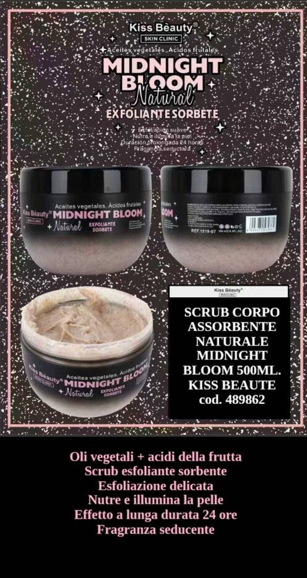 scrub corpo midnight bloom natural Kiss Beauty