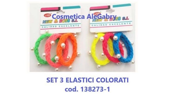 set 3 elastici per capelli New boss