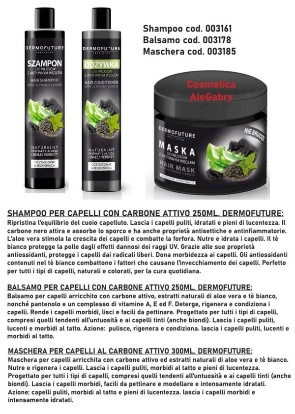 set per capelli con carbone attivo Dermofuture