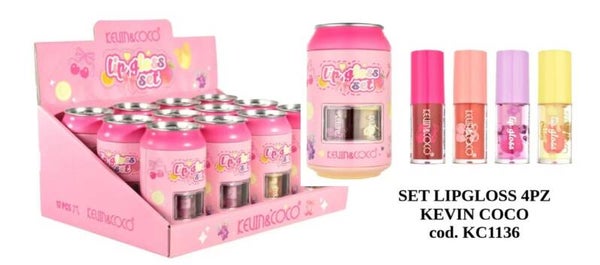 set lipgloss 4 pezzi  Kevin & Coco