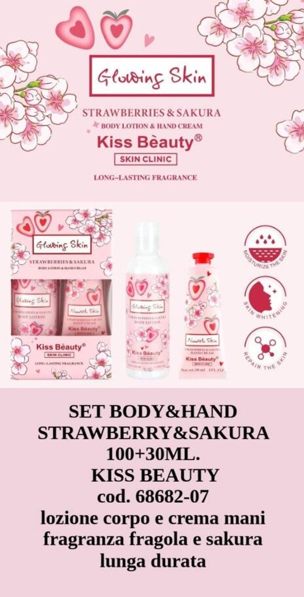 set lozione corpo + crema mani Kiss Beauty