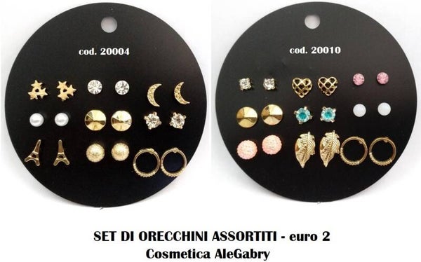 set 9 paia orecchini
