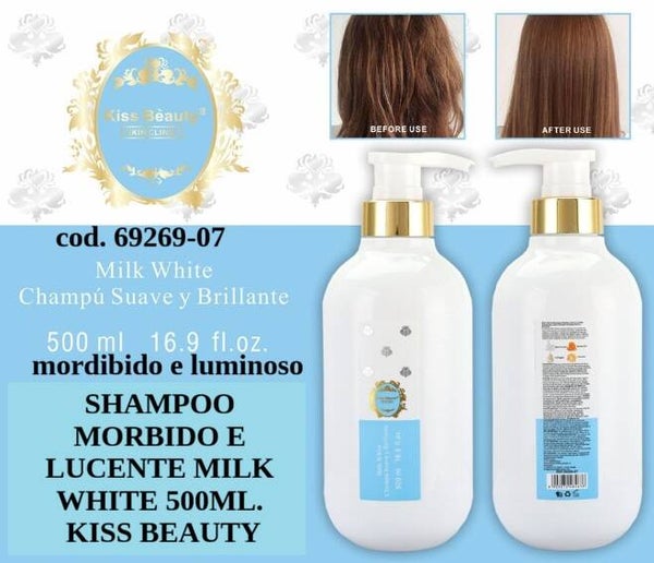 shampoo morbido e lucente bianco latte Kiss Beauty