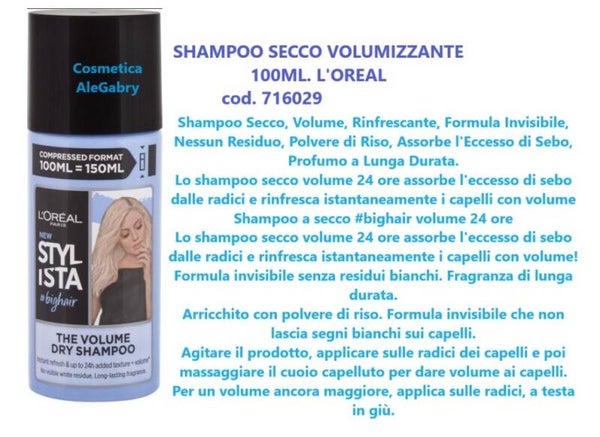 shampoo secco volumizzante L'Oreal