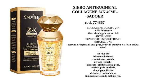 siero antirughe al collagene 24k Sadoer