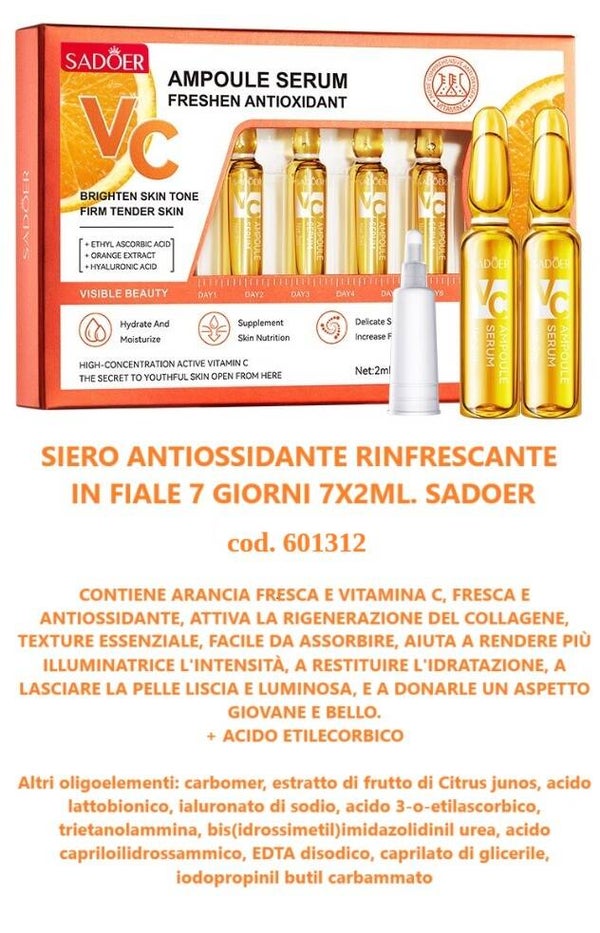 siero antiossidante rinfrescante in fiale Sadoer