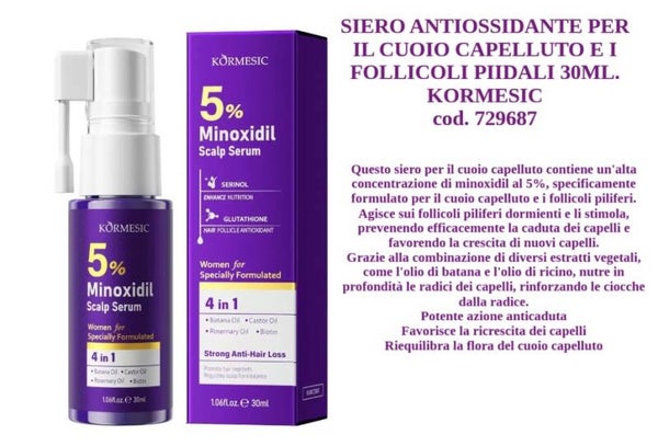 siero antiossidante per il cuoio capelluto e i follicoli pidali Kormesic
