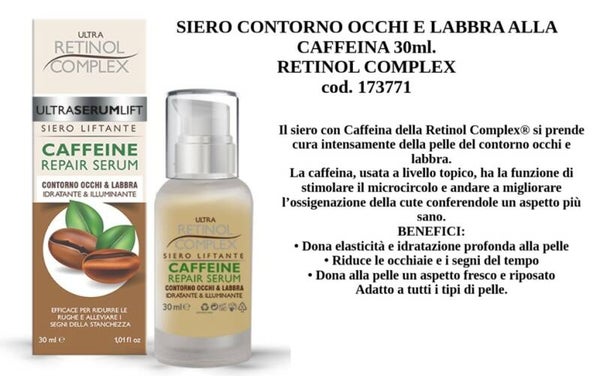 siero contorno occhi e labbra alla caffeina Retinol Complex