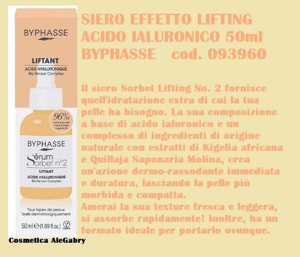 siero effetto lifting acido ialuronico Byphasse