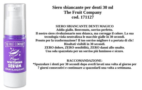 siero sbiancante per denti The fruit company