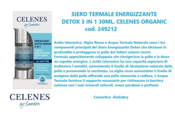 siero termale energizzante detox 3 in 1   30ml Celenes organic