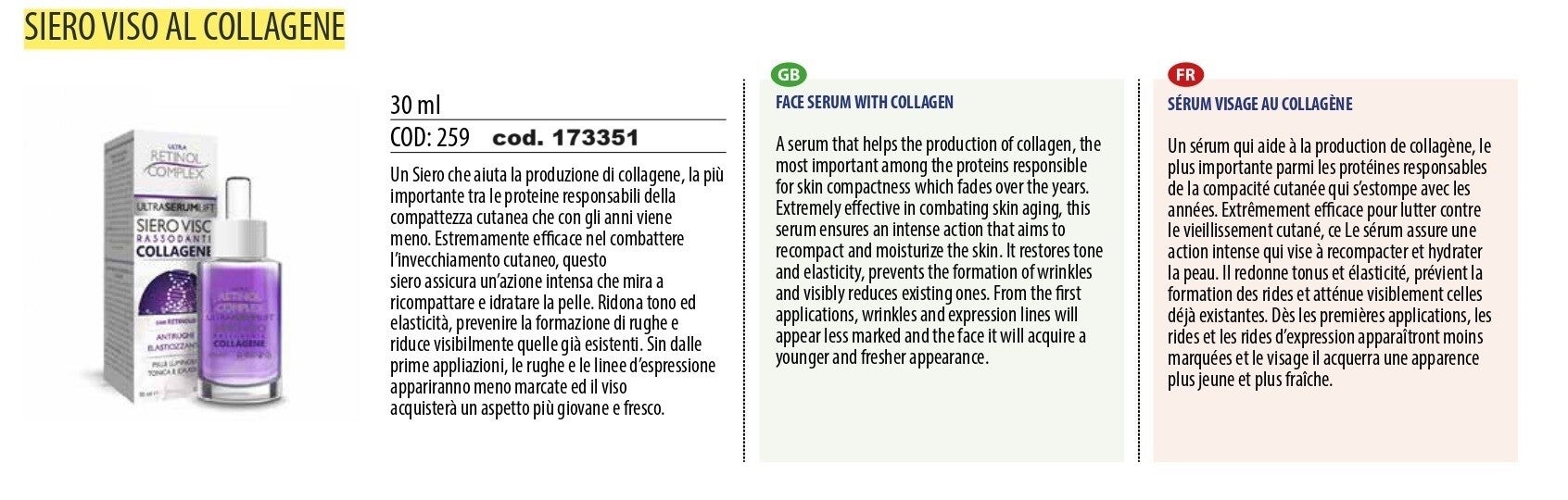 siero viso al collagene Retinol Complex