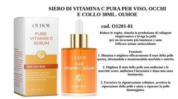 siero di vitamina C pura per occhi, viso, occhi e collo Ouhoe