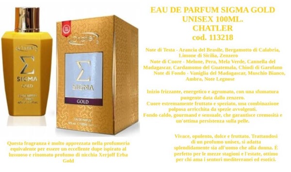 eau de parfum sigma gold Chatler