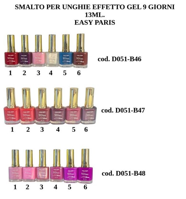 smalto per unghie effetto gel 9 giorni Easy Paris