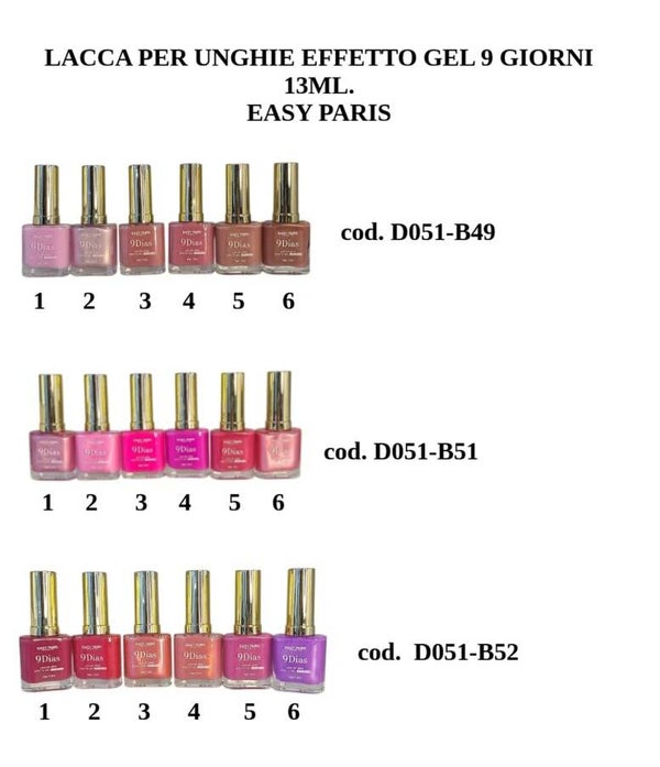 smalto per unghie effetto gel 9 giorni Easy Paris