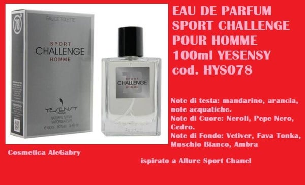 eau de toilette sport challenge Yesensy