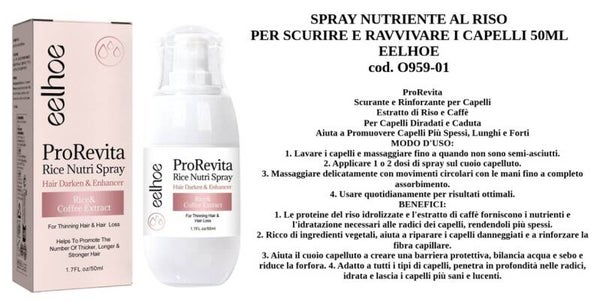 spray nutriente al riso per scurire e ravvivare i capelli Eelhoe