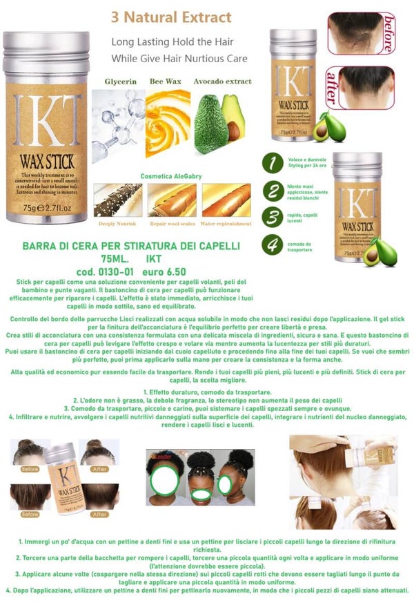 barra di cera per stiratura capelli IKT