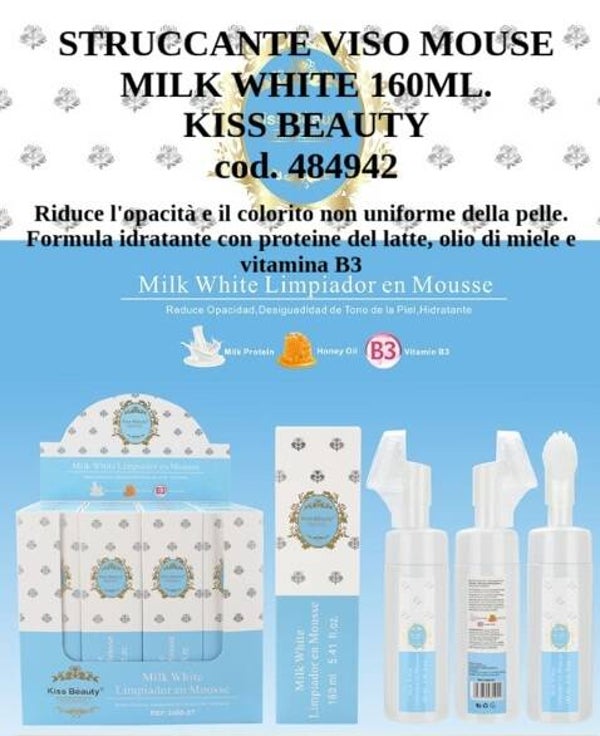 struccante viso mousse bianco latte Kiss Beauty