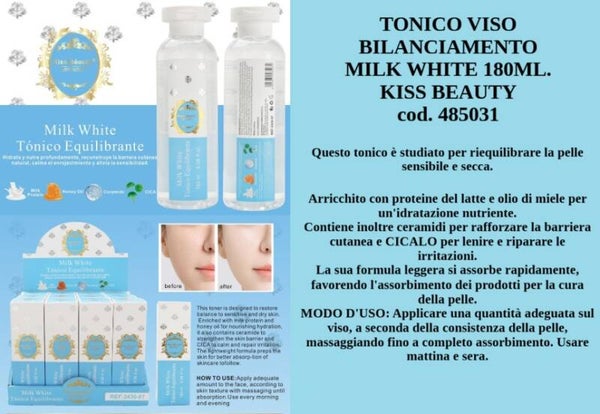 tonico viso bianco latte Kiss Beauty