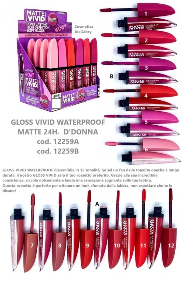 gloss vivid waterproof mattte 24h D'Donna