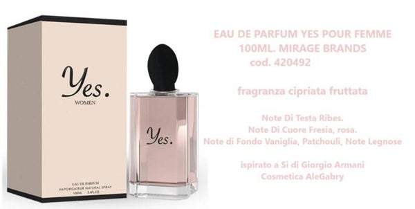 eau de parfum yes Mirage Brands