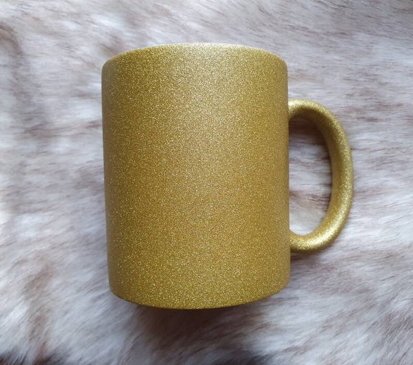 Mok met gouden glitters