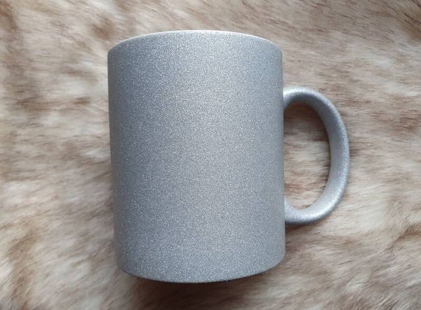 Mok met zilveren glitters