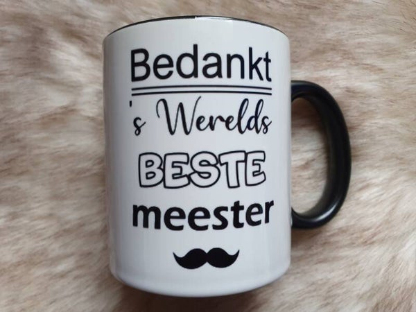 Mok bedankt meester oefenmok
