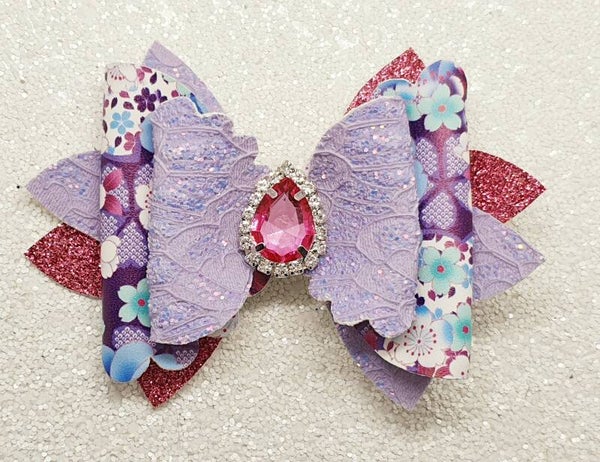 Luxe bloemenprint strik