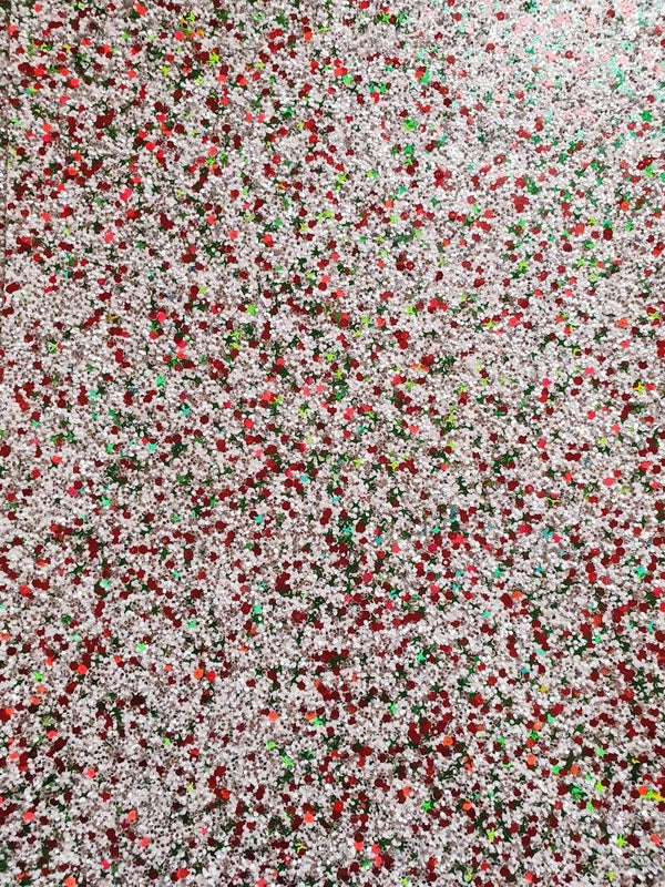 Zilver, wit, groen, rood - Grove glitter Kerst