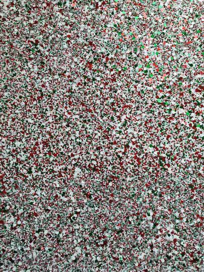 Rood, wit, groen - Grove glitter Kerst