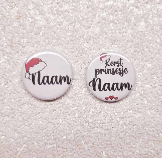 Kerst button met eigen naam!