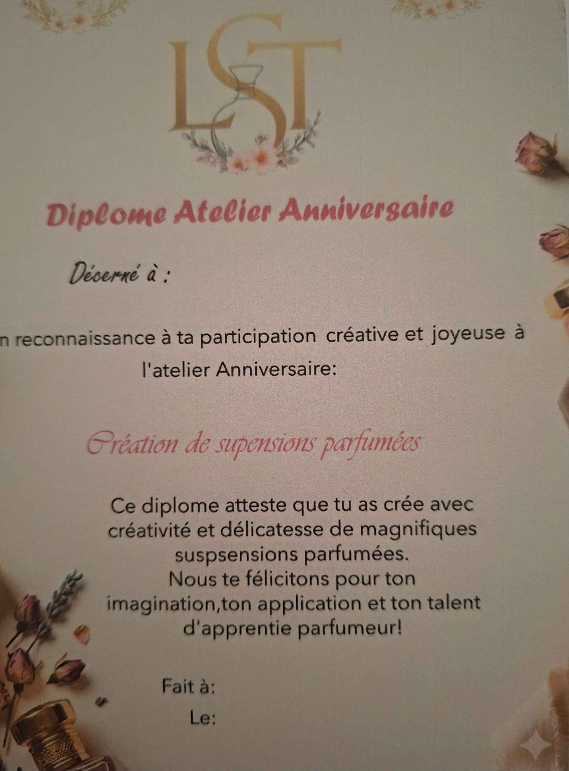 Atelier anniversaire