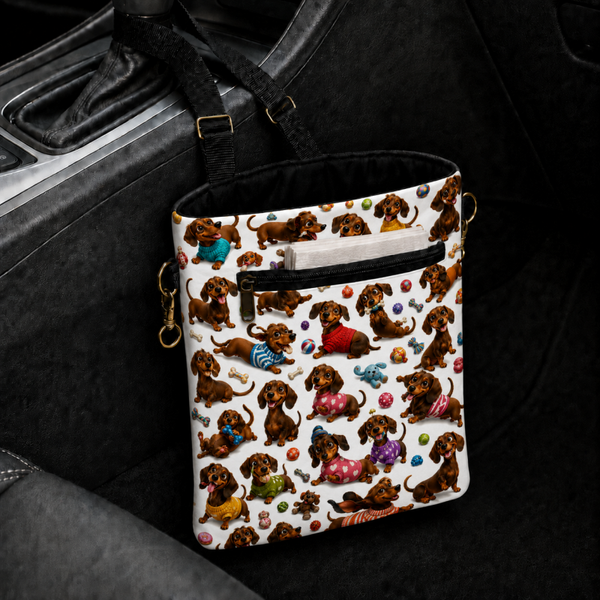 Dachshund Playtime Car Trash Bag