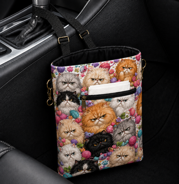 Colorful Persian Cat Car Trash Bag