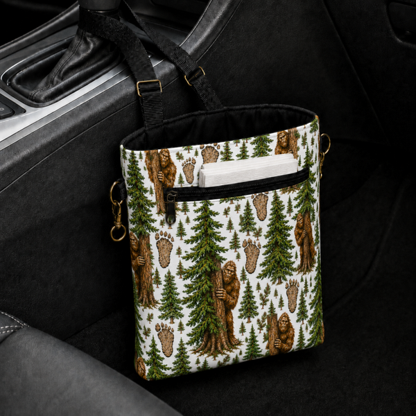 Sasquatch Pine Forest Car Trash Bag