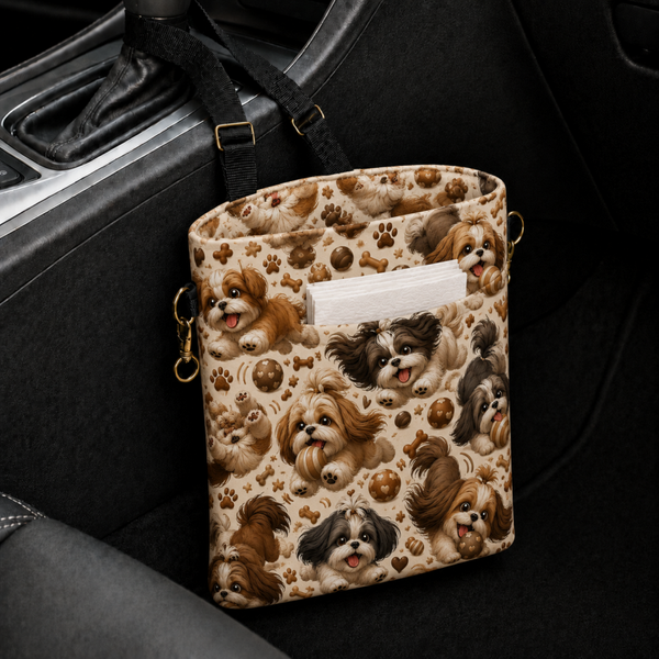 Playful Shih Tzu Car Trash Bag