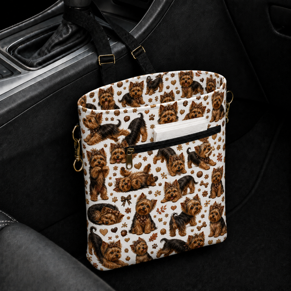 Yorkie Dog Print Car Trash Bag