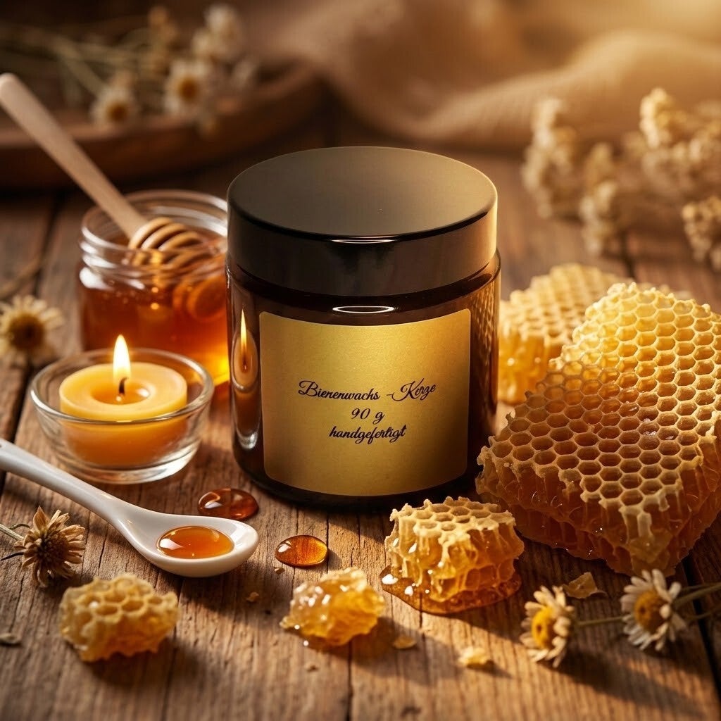 Bienenwachs-Kerze · 90 g, handgefertigt