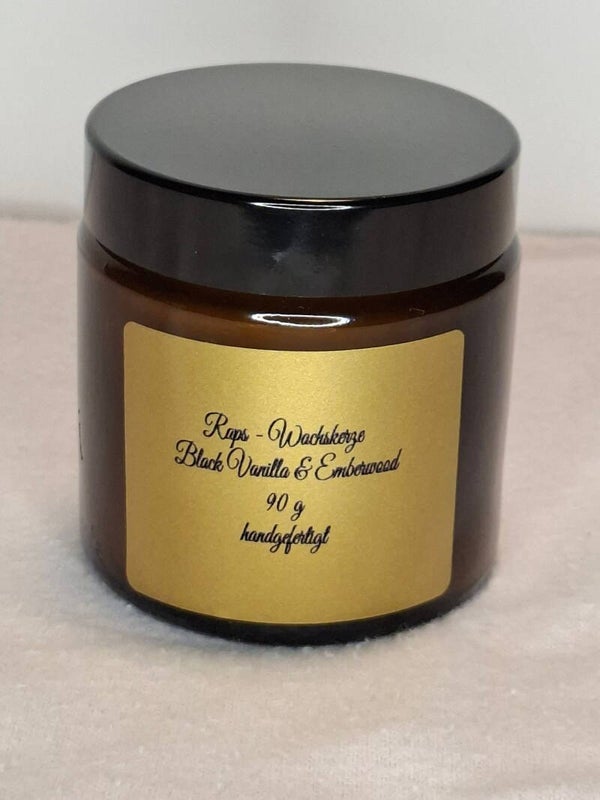 Santal & Charred Vanilla · Duftkerze aus Rapswachs im Braunglas, 90 g