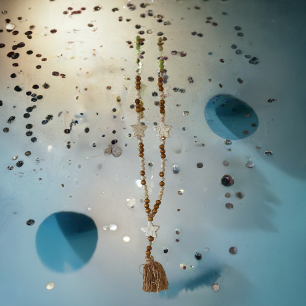 Holzperlenkette mit Quaste