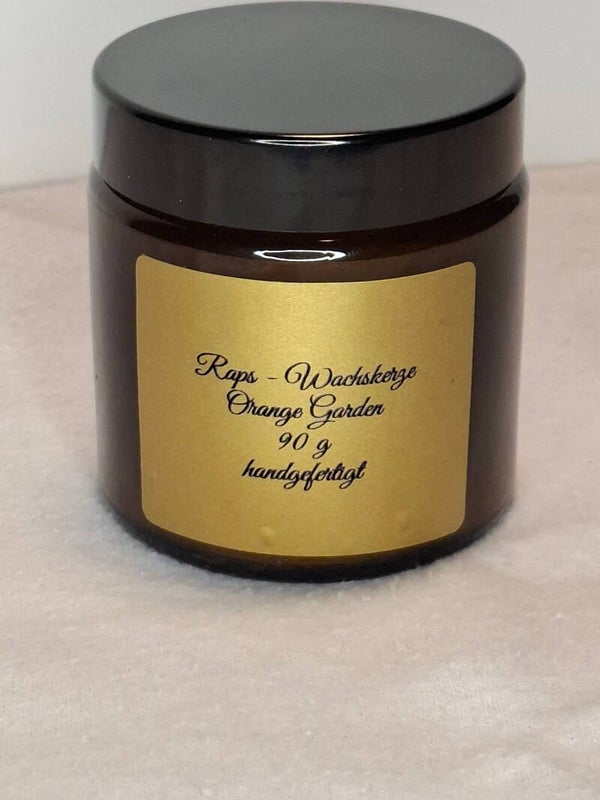 Orange Garden · Duftkerze aus Rapswachs im Braunglas, 90 g