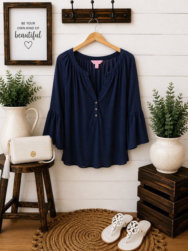 Lilly Pulitzer Navy blue shirt Size Large