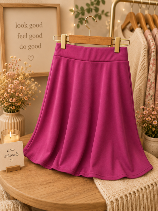 Fuchsia pink midi length skirt Size Large
