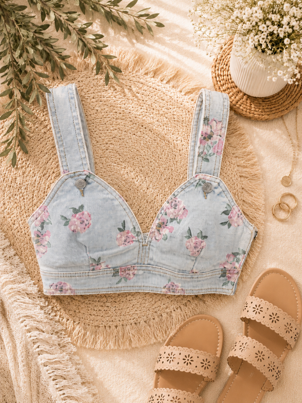 Wild fable denim halter top Size XXS