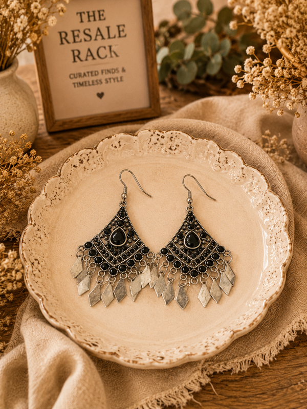Black dangle earrings